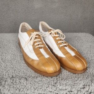 Triver Flight Shoes Mens EU 45 US 12 Made in Italy Tan and White‎ Leather